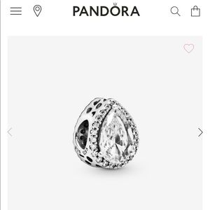 Pandora sparkling tear drop halo charm
